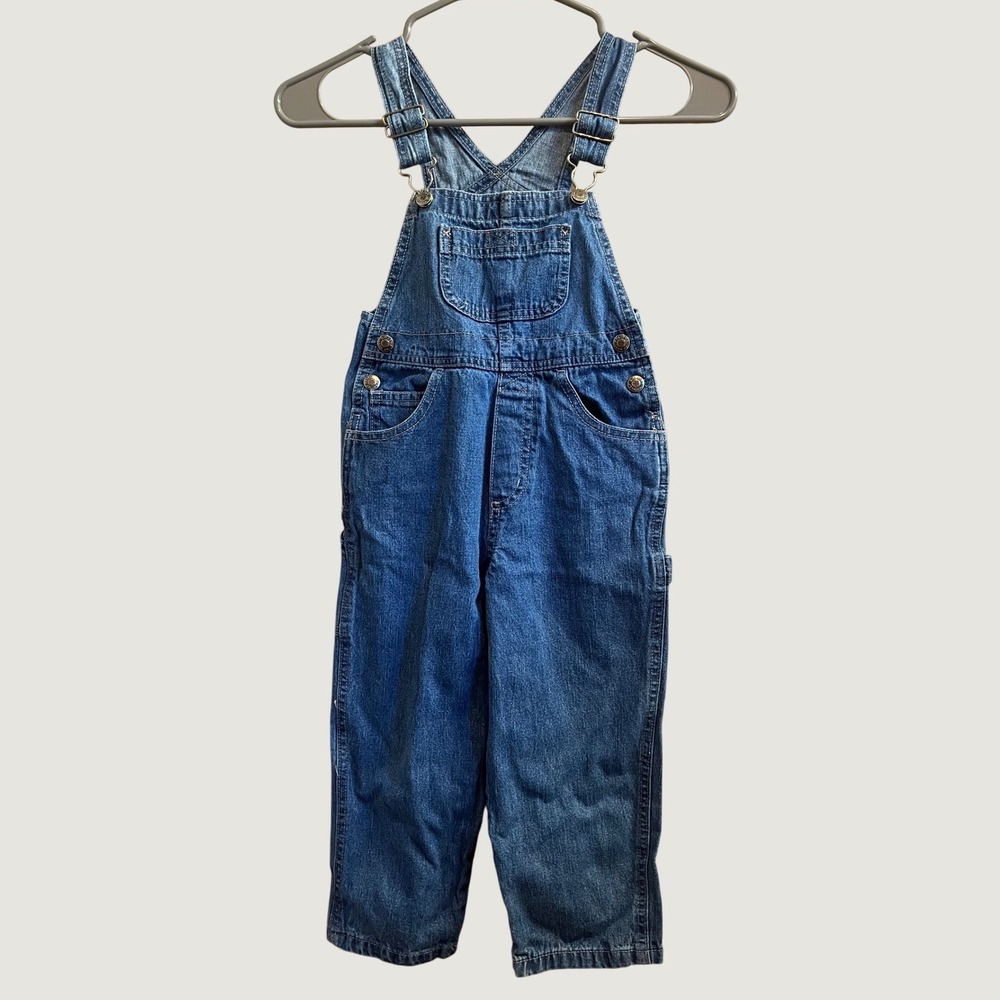 Arizona Jean Co Denim Overalls Kids 4T Blue Medium Wash Carpenter Bib Dungarees